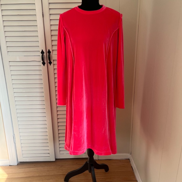 Current NYC Velvet Tidal Dress in Electric Pink - Picture 2 of 3